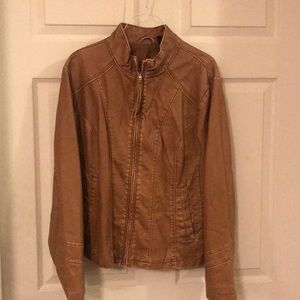 Brown Faux Leather Jacket